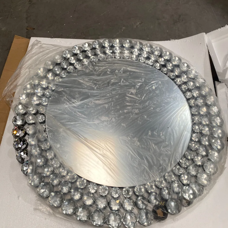 JM BY JULIEN MACDONALD SIGNATURE CIRCULAR CRYSTAL WALL MIRROR  - COLLECTION ONLY