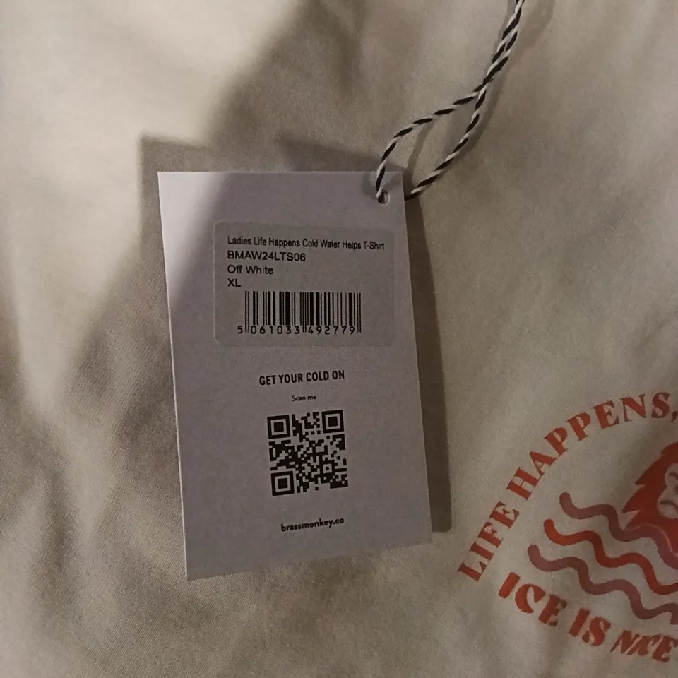 BOX OF BRASS MONKEY T-SHIRTS - OFF WHITE SIZE XL APPROXIMATELY 11