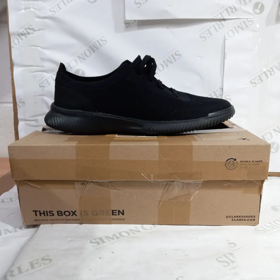 PAIR OF CLARKS TRAINERS IN BLACK - UK SIZE 12