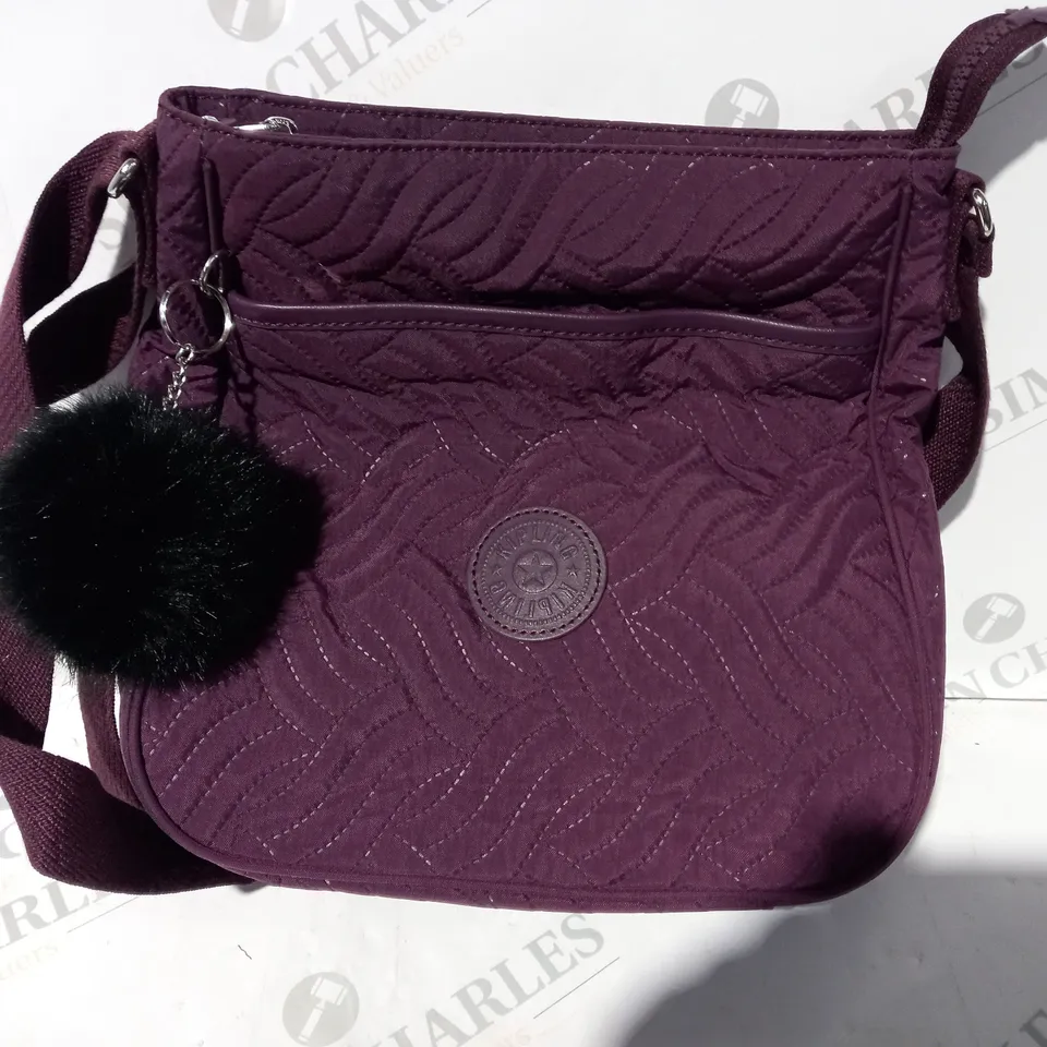 KIPLING WOMENS EARTHBEAT MEDIUM CROSS-BODY BAG IN DARK PLUM