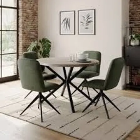 BOXED EZRA II 4 SEATER ROUND DINING TABLE (1 BOX)