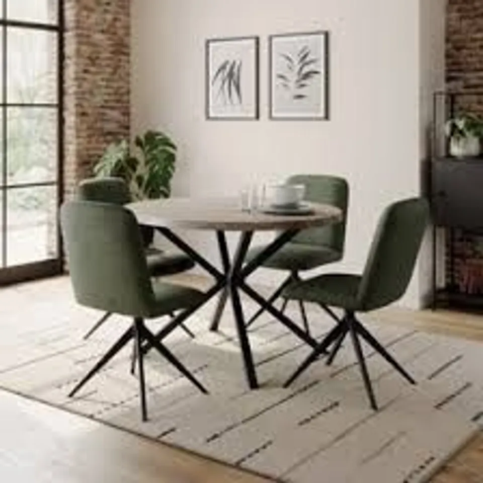 BOXED EZRA II 4 SEATER ROUND DINING TABLE (1 BOX)