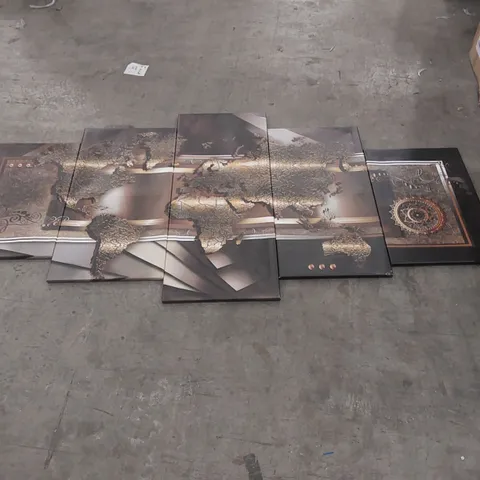 NO FRAME PRINT ON CANVAS MULTI PART WORLD MAP