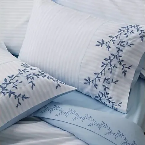 COZEE HOME EMBROIDERED TEXTURED STRIPE WITH SUPERSOFT 6 PIECE DUVET SET 