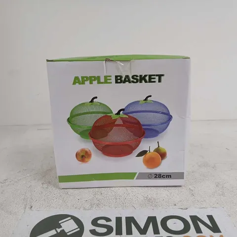APPLE BASKET GREEN BOXED 28CM
