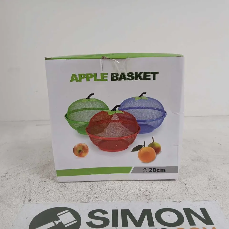 APPLE BASKET GREEN BOXED 28CM