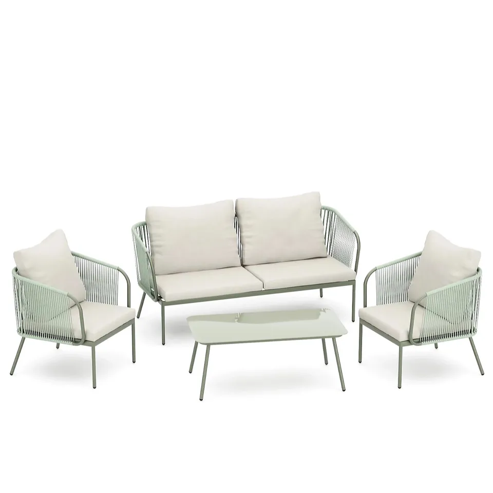 GARDEN STORIES ROPE 4 PIECE TABLE & CHAIRS CONVERSATION SET