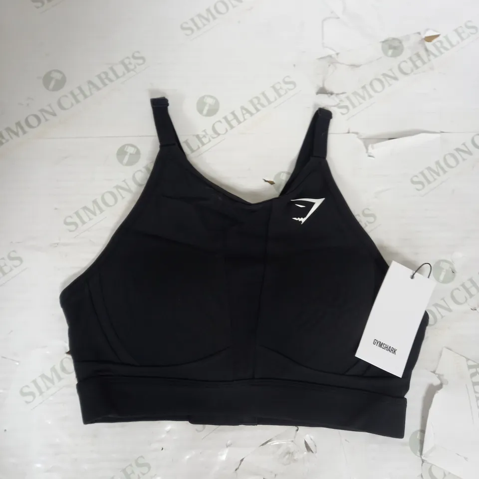 GYMSHARK TRAINING HIGH SUPPORT SPORTS BRA IN BLACK SIZE S