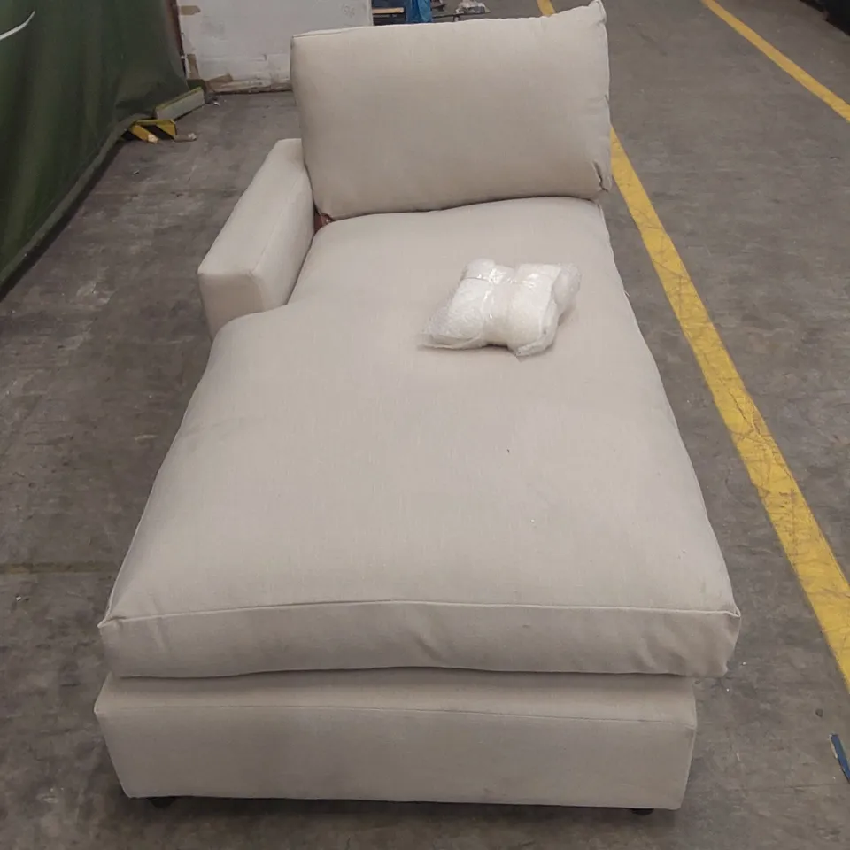 QUALITY DESIGNER CORNER SOFA CHAISE SECTION - BEIGE FABRIC