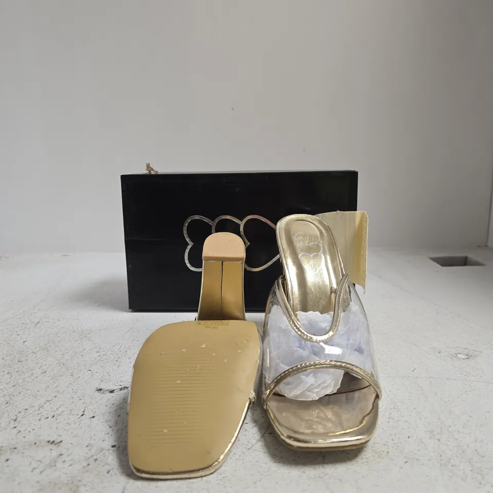 KOI GOLD METALLIC SANDALS – STYLE DB145, UK7 (EU40), WOMEN'S OPEN-TOE HEELED SANDALS