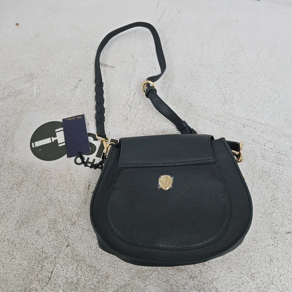 PAUL COSTELLOE DRESSAGE GREEN PEBBLED LEATHER HANDBAG
