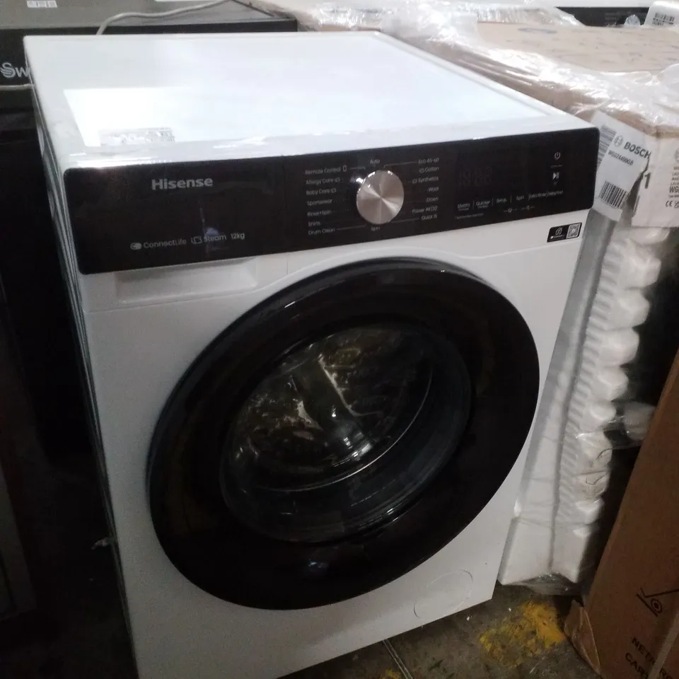 HISENSE 3S SERIES WF3S1243BW3 12KG LOAD, 1400 SPIN STEAM WASHING MACHINE - WHITE