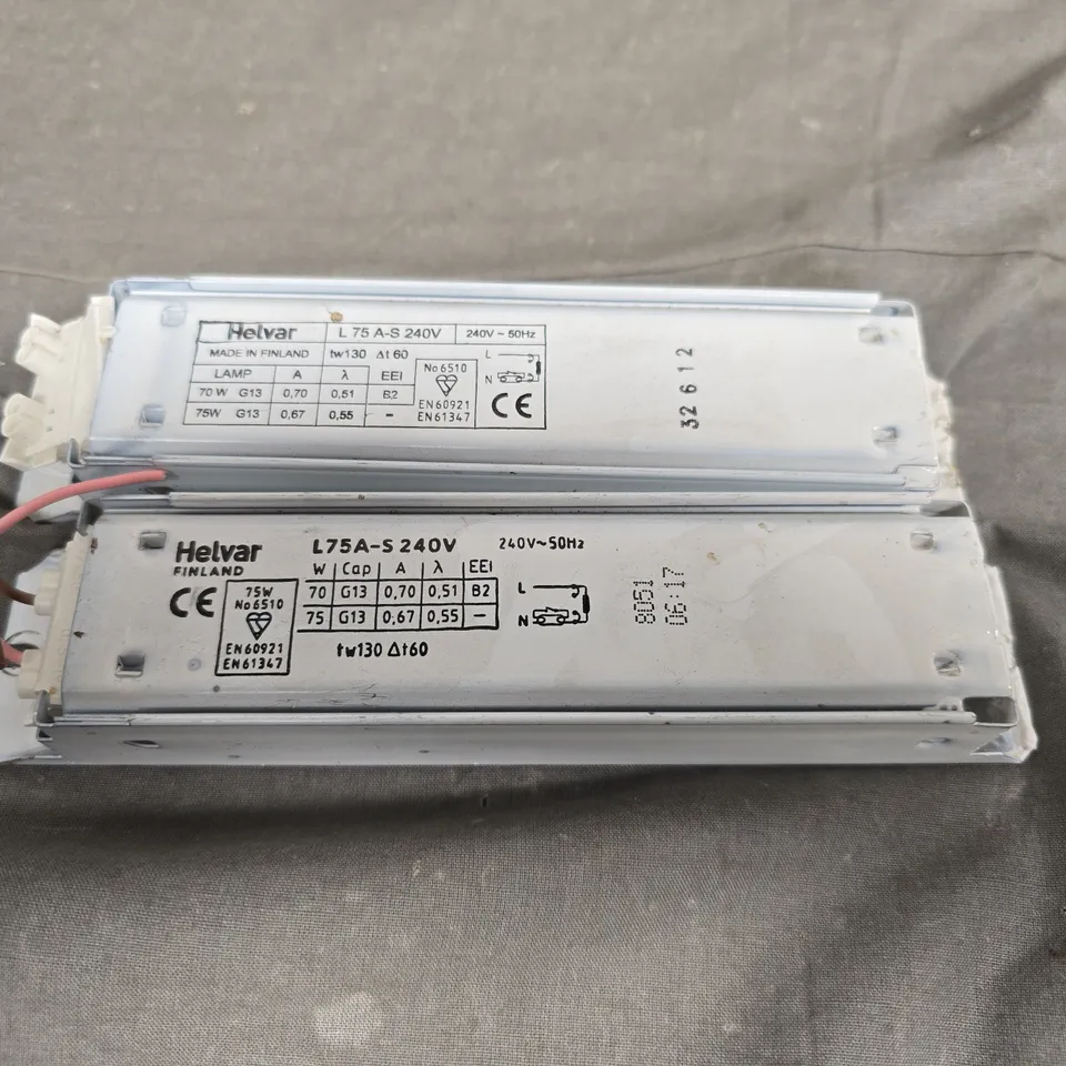 2 HELVAR L 75 A-S 240V 70/75W SWITCH START CHOKES