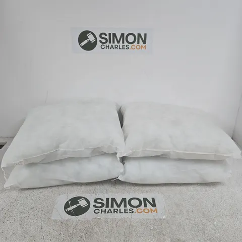4 WHITE CUSHIONS / PILLOWS  – PLAIN FABRIC