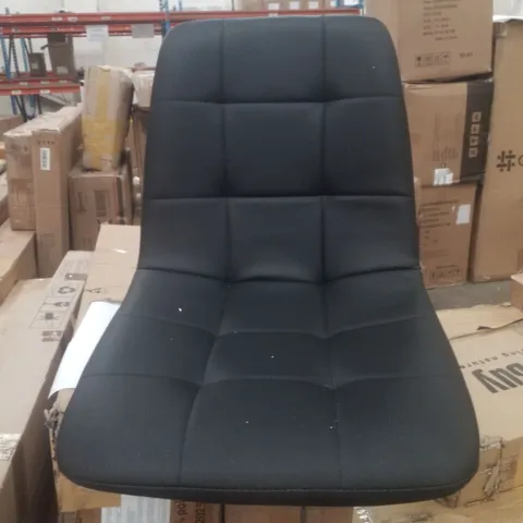 BOXED SET OF 4 BLACK LEATHER DINING CHAIRS 