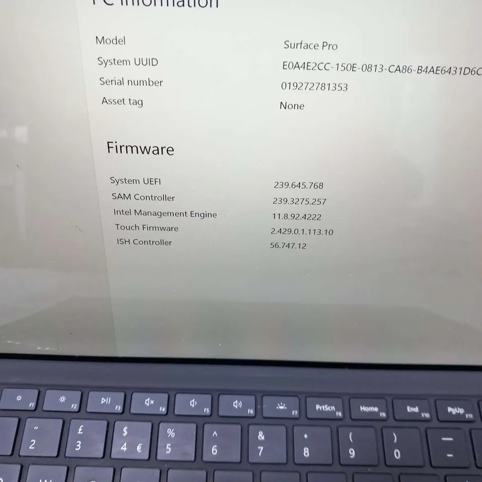 MICROSOFT SURFACE PRO 256GB