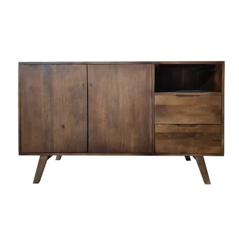 BOXED CROWELL 120CM WIDE 2 DRAWER MANGO WOOD SIDEBOARD 