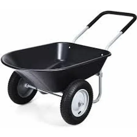 BOXED COSTWAY 2 TIRE WHEELBARROW GARDEN CART HEAVY-DUTY DOLLY UTILITY CART - BLACK