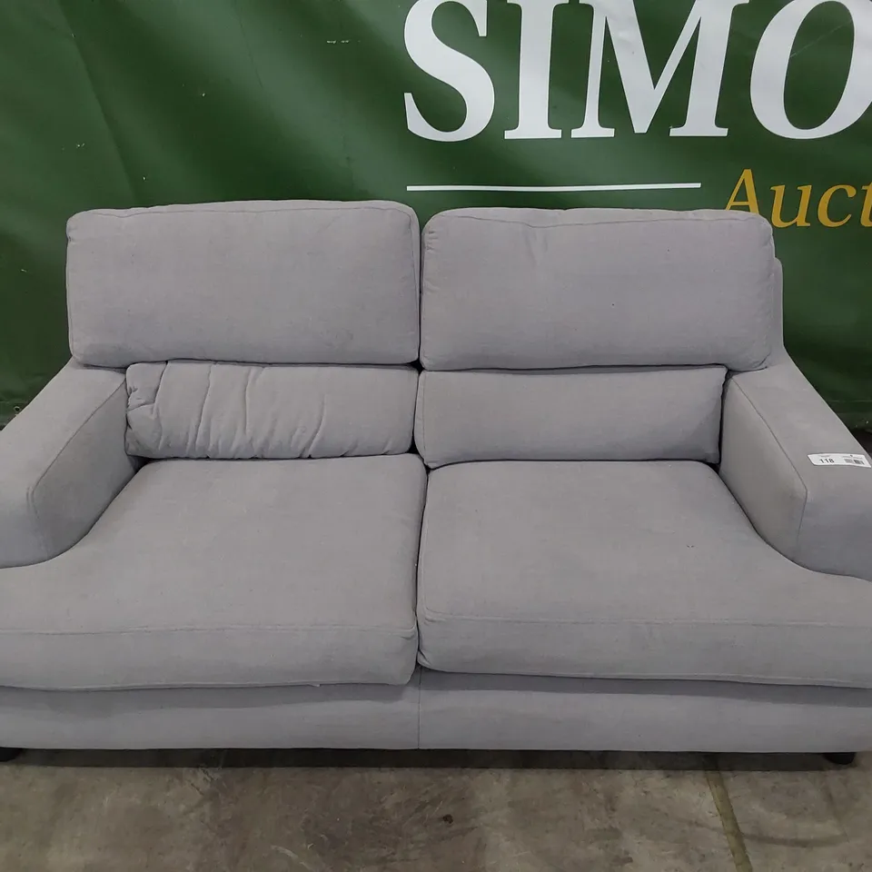 QUALITY BRITISH DESIGNER LOUNGE Co. TWO SEATER SOFA LIGHT GREY FABRIC 