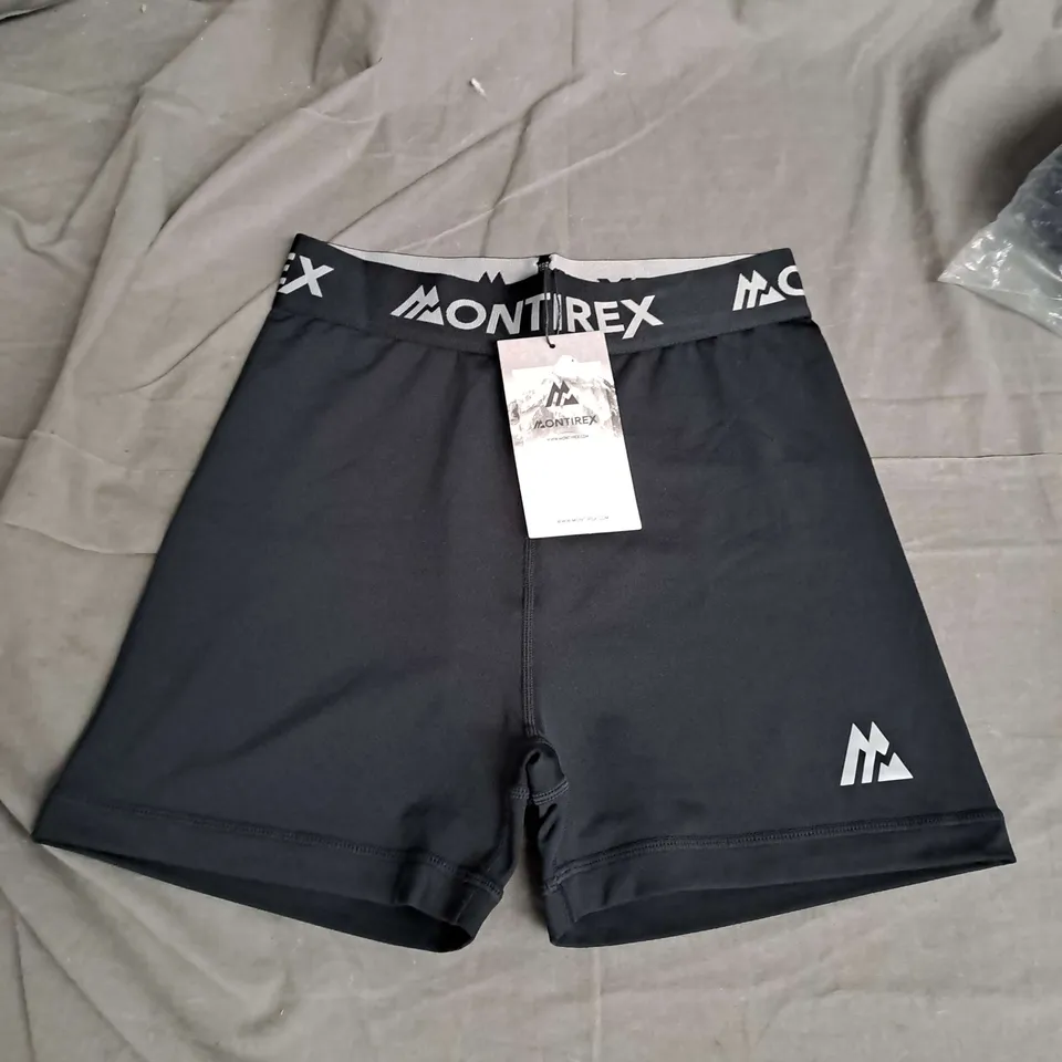 MONTIREX WOMENS ICON BOOTY SHORT IN BLACK SIZE S