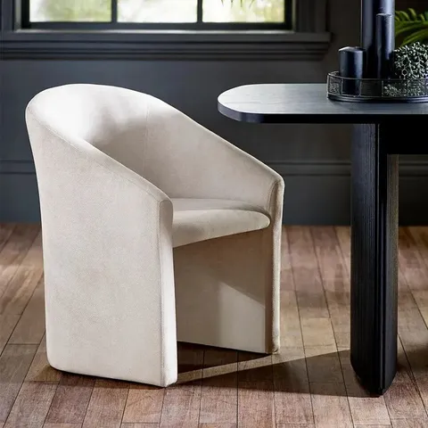 BOXED ANTHEA TUB DINING CHAIR CREAM FABRIC