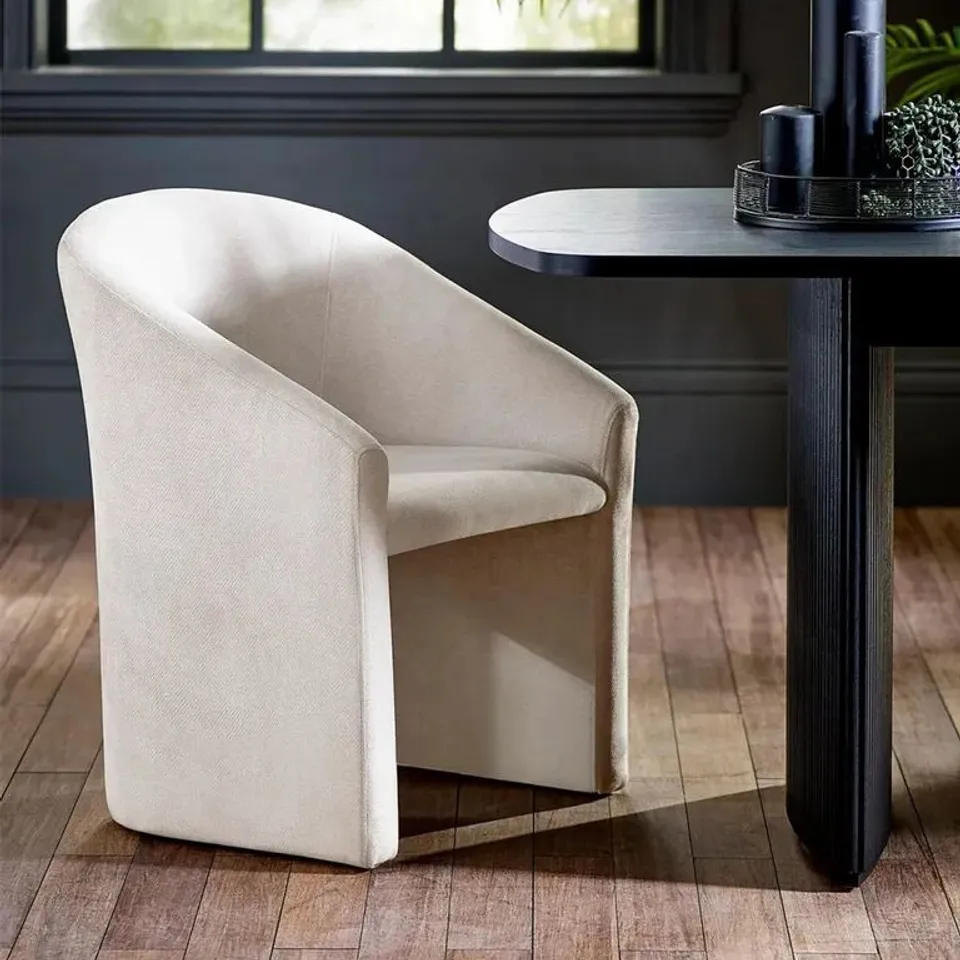 BOXED ANTHEA TUB DINING CHAIR CREAM FABRIC