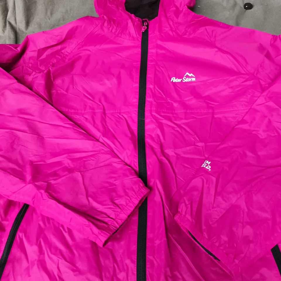 PETER STORM PINK HOODED WATERPROOF JACKET – WOMEN'S - SIZE 16