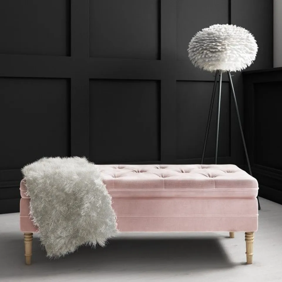 SAFINA SOFT FABRIC STRIP TOP STORAGE BOX IN PINK 