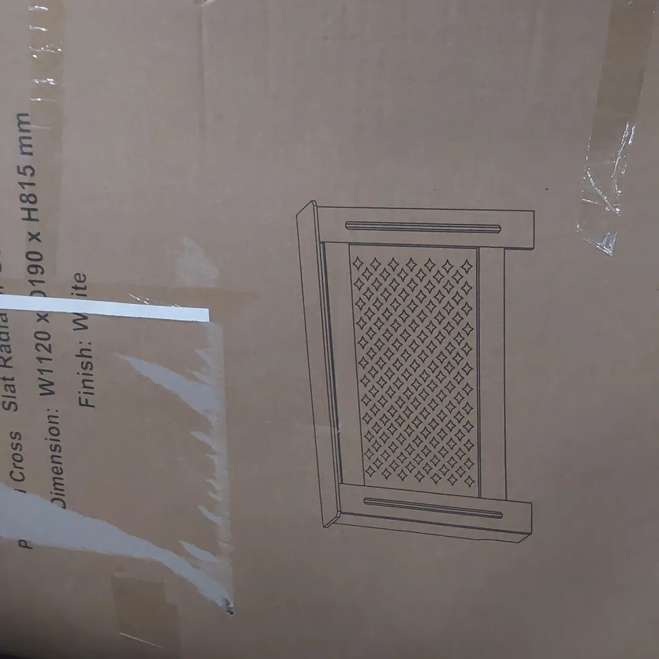 BOXED ELEGANT SLAT RADIATOR COVER W1120 × D190 × H815 WHITE 