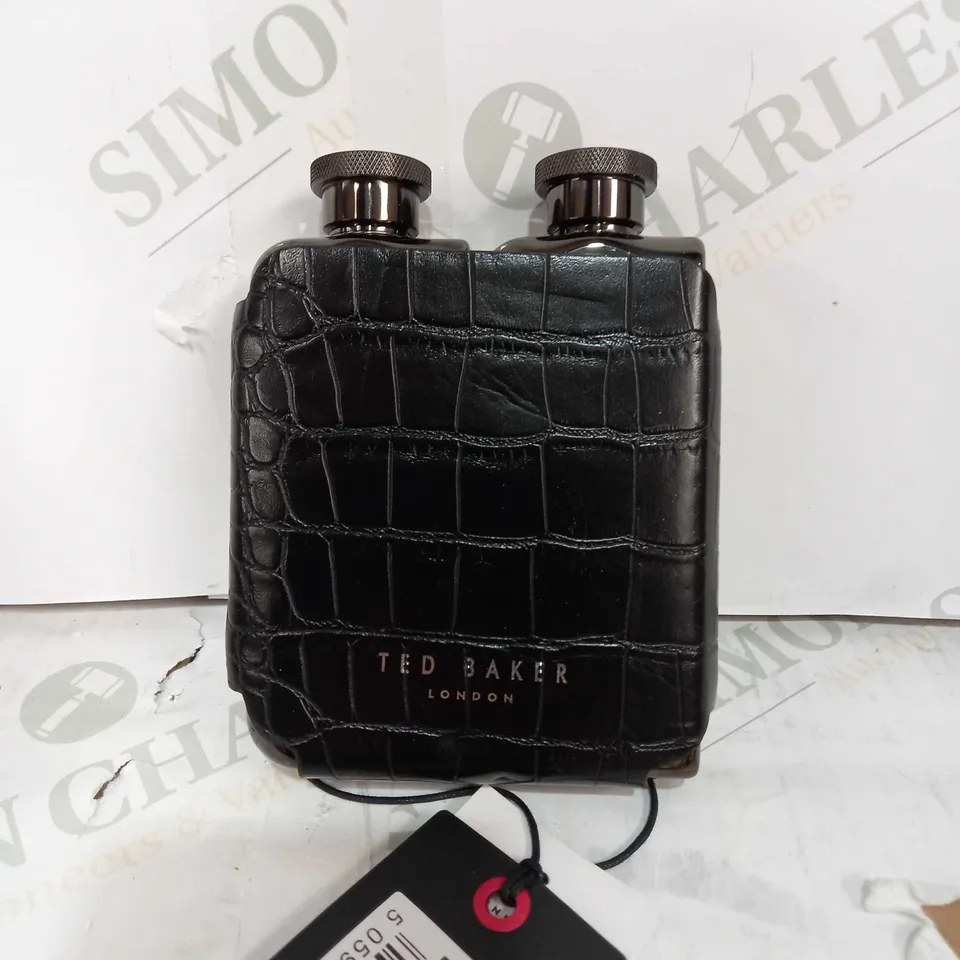 TED BAKER CROC EFFECT DOUBLE HIP FLASK 
