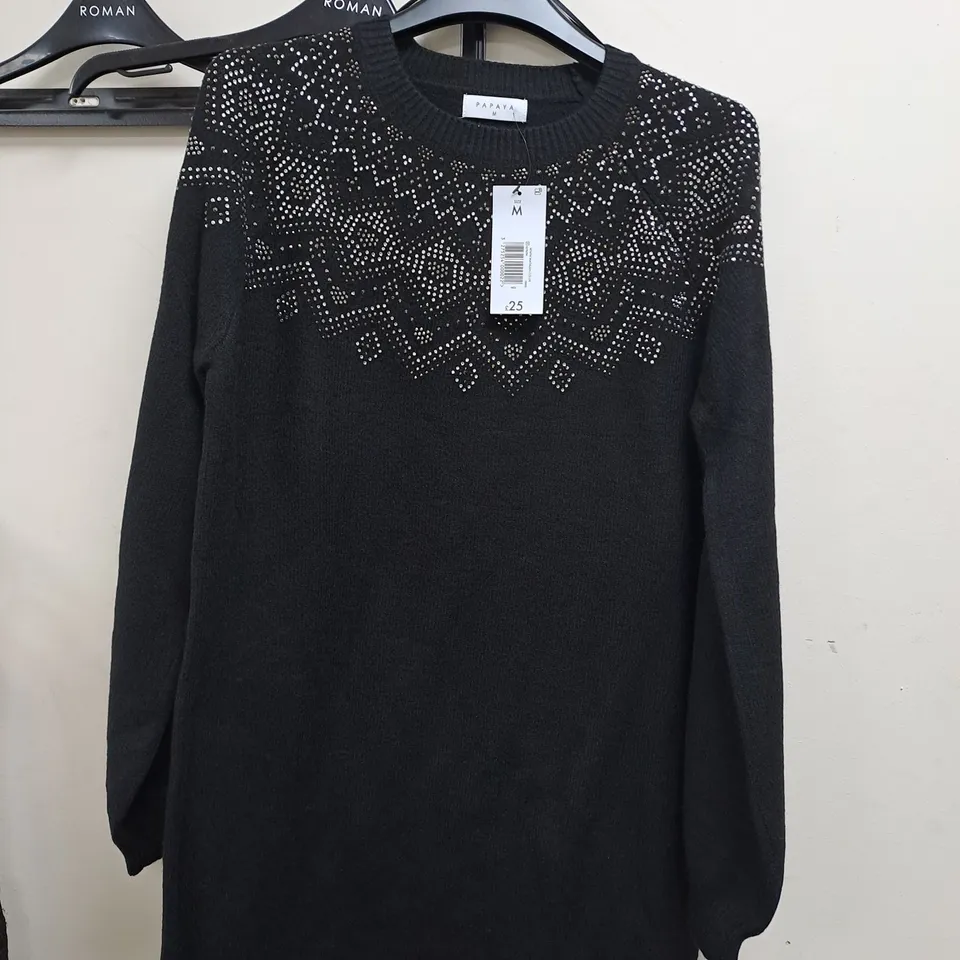 PAPAYA BLACK LONG SLEEVE DRESS SIZE M 
