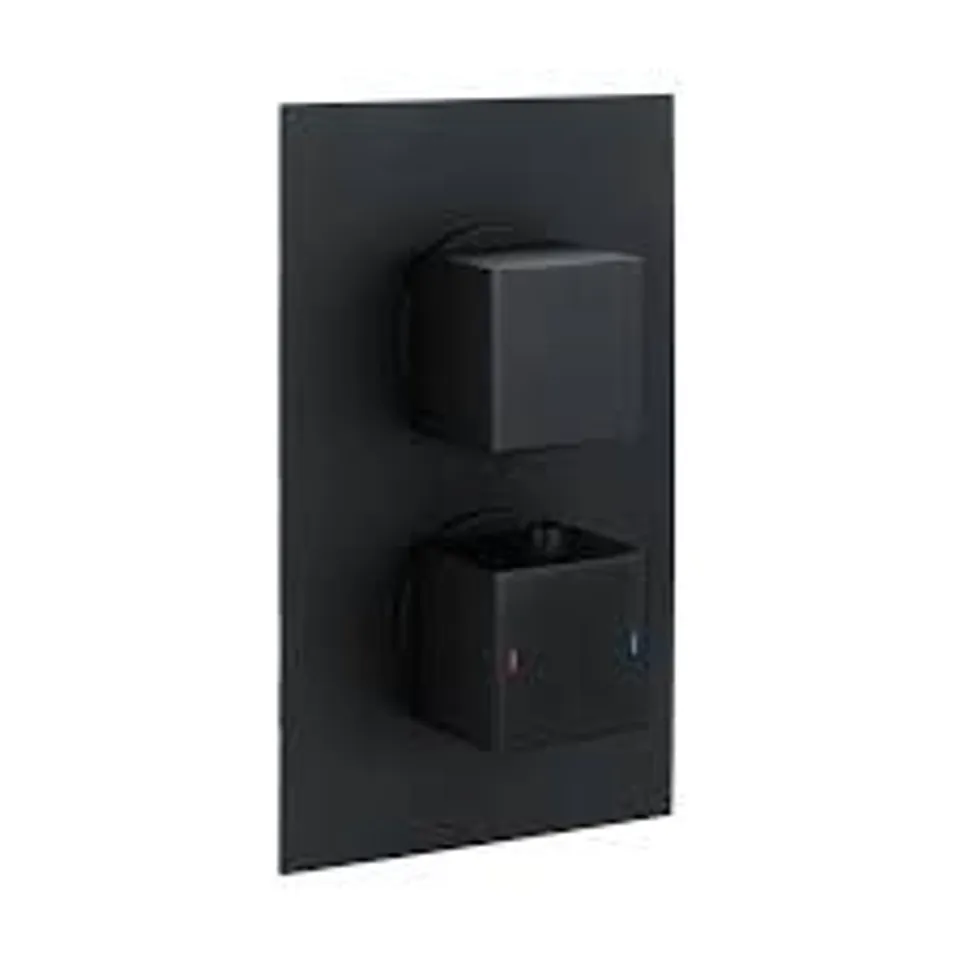 BRAND NEW BOXED ZANA MATT BLACK DUAL CONTROL SQUARE CONCEALED VALVE 1 OUTLET