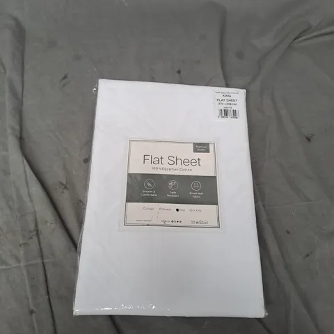 100% EGYPTIAN COTTON FLAT SHEET IN WHITE - KING