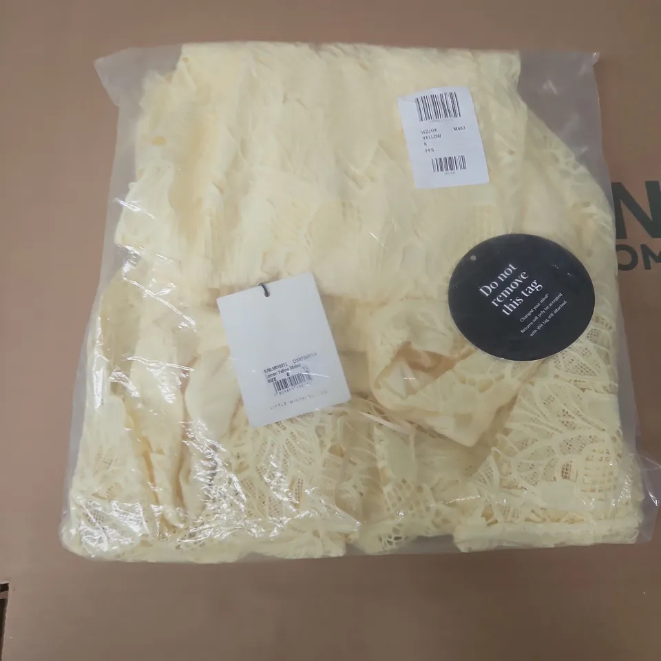 BAGGED LITTLE MISTRESS LEMON YELLOW MIDAXI DRESS - SIZE 8