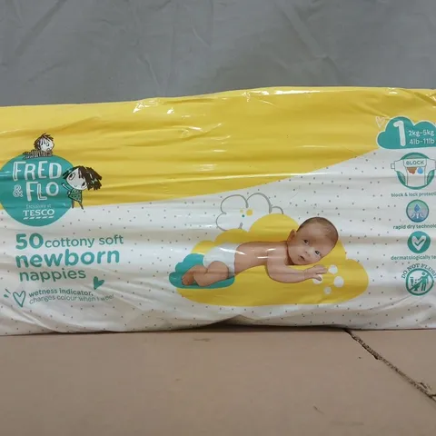 FRED & FLO PACK OF 50 NEWBORN NAPPIES