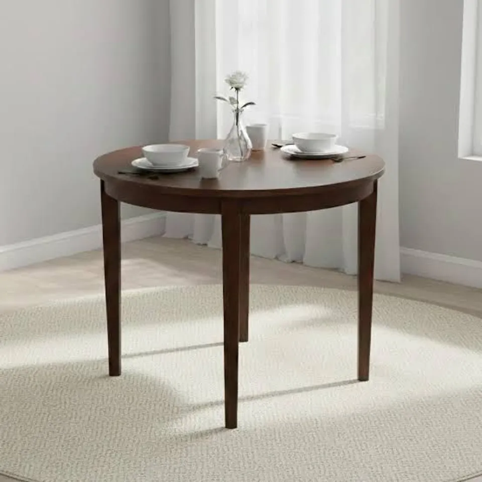 BOXED HANOVER HALF MOON DINING TABLE - DARK OAK (1 BOX)