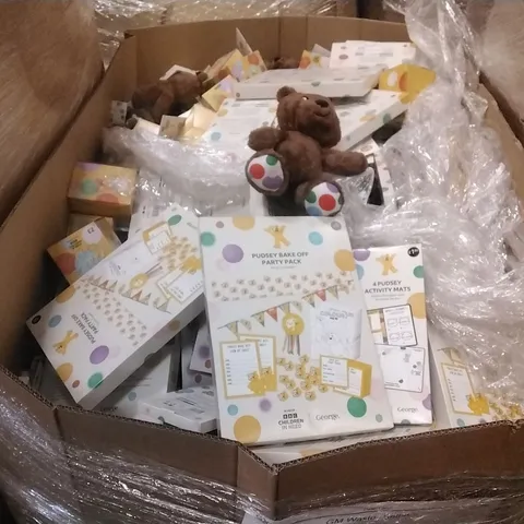 PALLET CONTAINING PUDSEY BAKE OFF PARTY PACKS, STUFFED TOYS AND OTHER ASSORTED ITEMS...