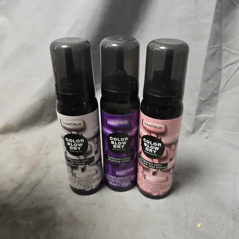APPROXIMATELY 20 ASSORTED MATRIX BLOW DRY SPRAYS TO INCLUDE ROSE BLONDE, BLOOMING ORCHID, ASH BLONDE, ETC - COLLECTION ONLY