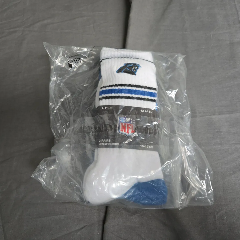 NFL 3 PAIR CREW SOCKS 9-11UK