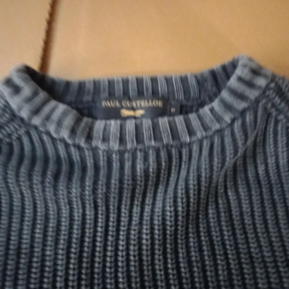 PAUL COSTELLO WASHED BLUE KNIT JUMPER - S