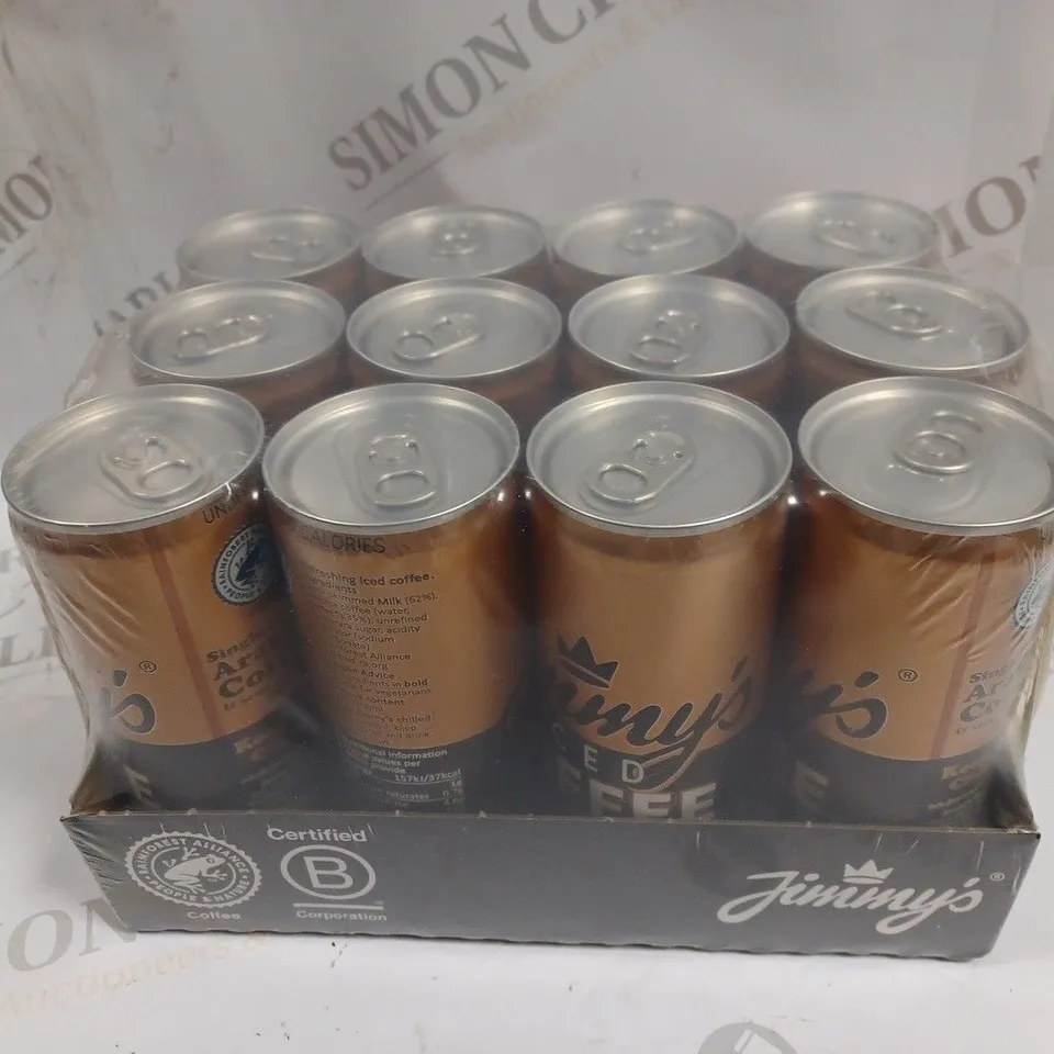 JIMMY'S STRONG / EXTRA SHOT FLAT WHITE ICED COFFEE 12 X 250ML CANS