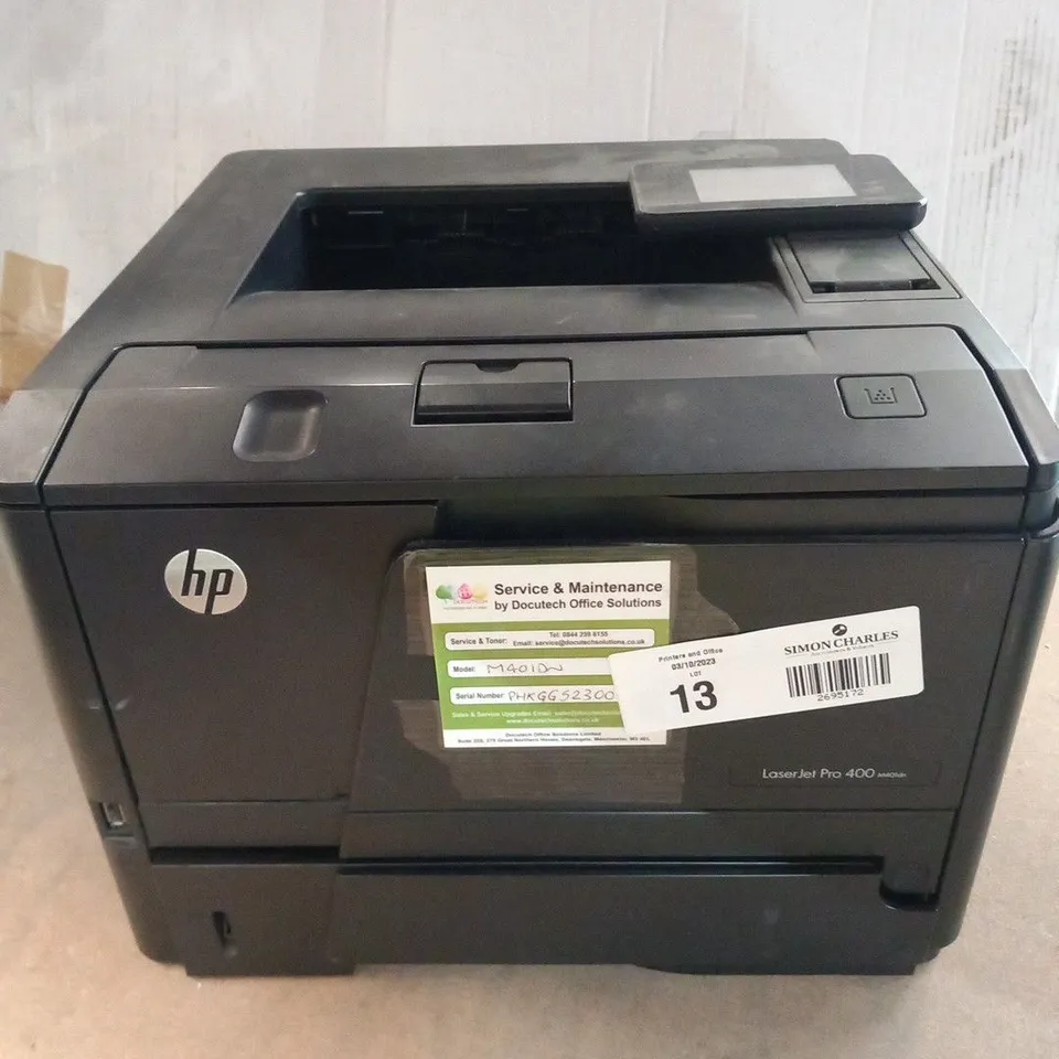 HP LASERJET PRO 400 M401DN A4 MONO DUPLEX LASER PRINTER - ETHERNET & USB - CF278A