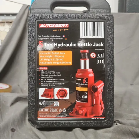 AUTOXBERT 5-TON HYDRAULIC BOTTLE JACK – CARRY CASE 