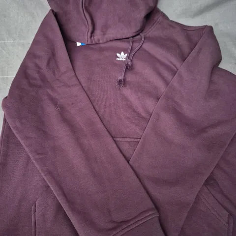 ADIDAS PULL-OVER HOODIE IN BURGUNDY SIZE 10