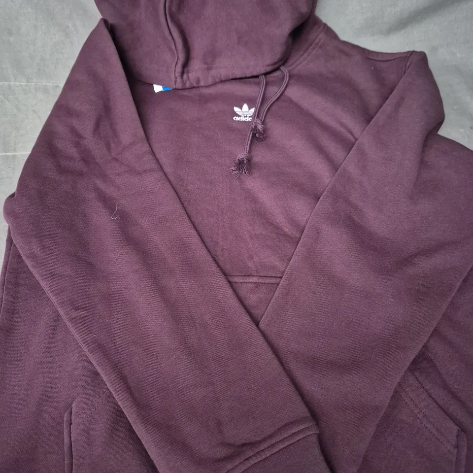 ADIDAS PULL-OVER HOODIE IN BURGUNDY SIZE 10