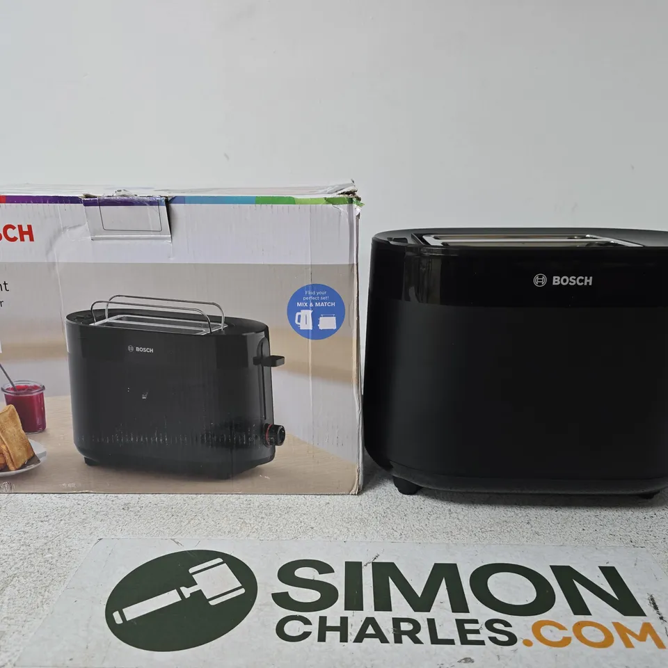 BOXED BOSCH MYMOMENT TAT2M123GB DELIGHT 2 SLOT TOASTER - BLACK