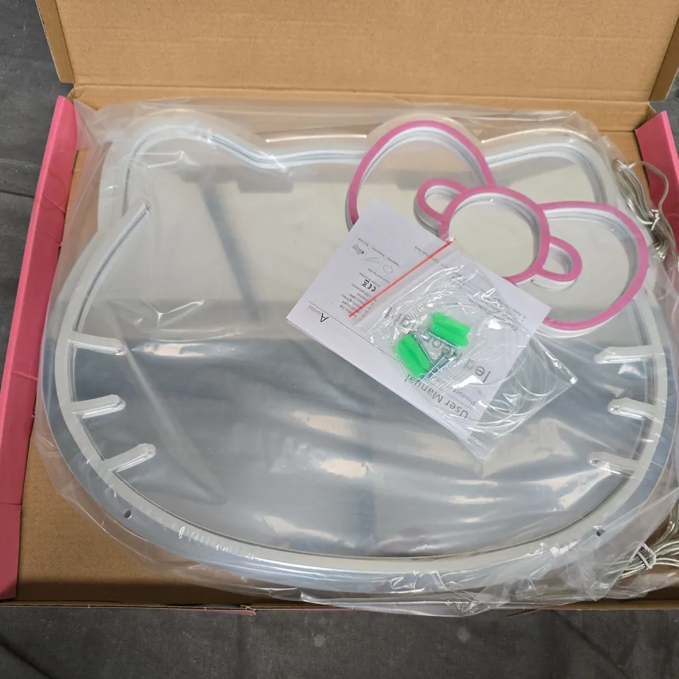 HELLO KITTY NEON MIRROR – PINK CIRCULAR LED LIGHTED MIRROR, BOXED