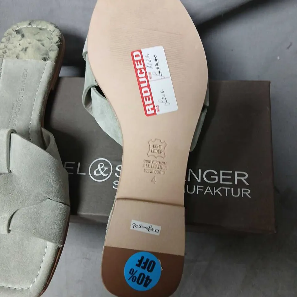 KENNEL & SCHMENGER CREAM SUEDE CROSS-STRAP SANDALS – BOXED SIZE 4