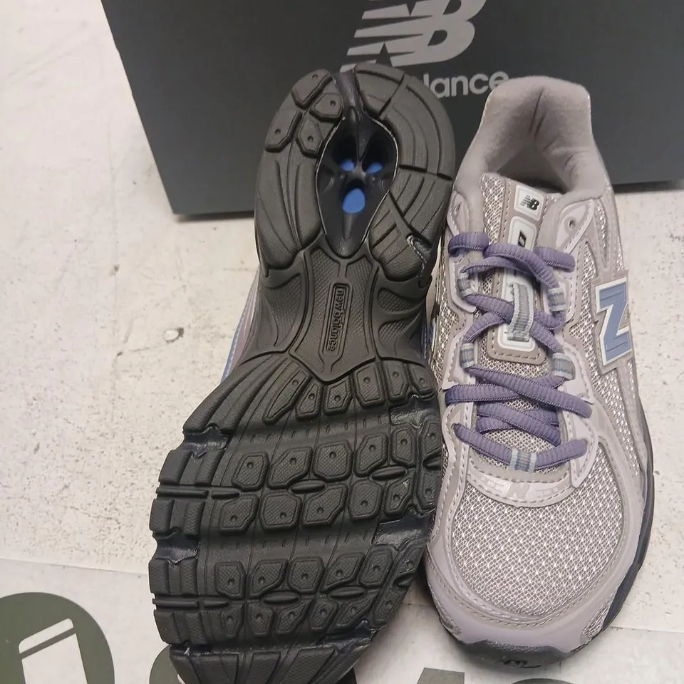 NEW BALANCE RUNNING SHOES – GREY/PURPLE, UK 3 (EU 35½)