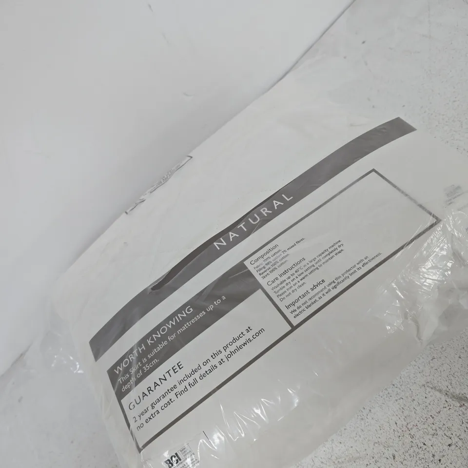 JOHN LEWIS NATURAL COTTON QUILTED MATTRESS PROTECTOR – SUPER KING (180 X 200 CM)